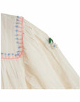Emile et Ida - embroidered blouse - cream/pink