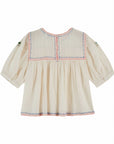 Emile et Ida - embroidered blouse - cream/pink