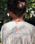 Emile et Ida - embroidered blouse - cream/pink