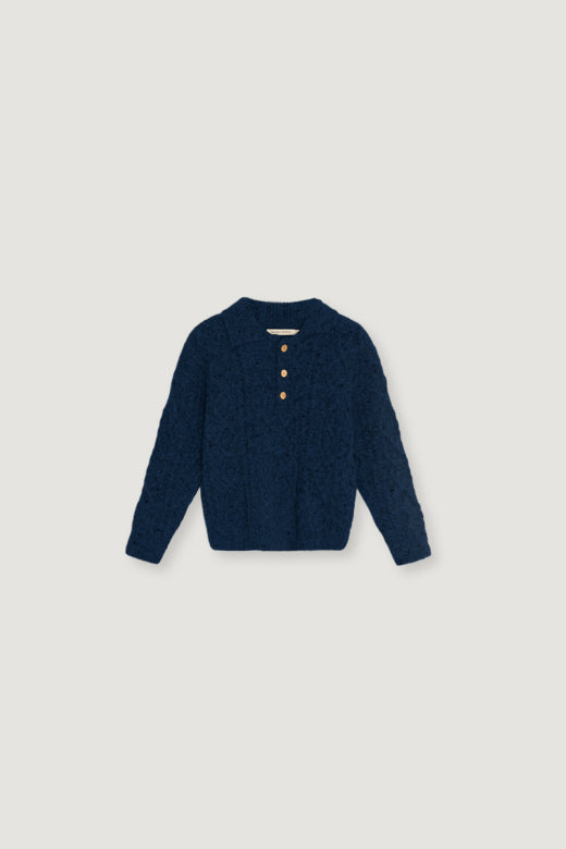 The New Society - Solin knit polo - black iris