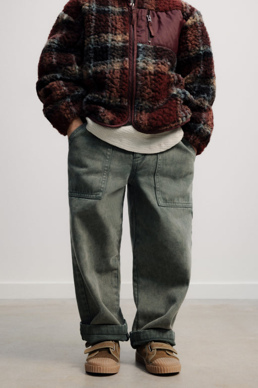 The New Society - denim baggy pants - tea leaf