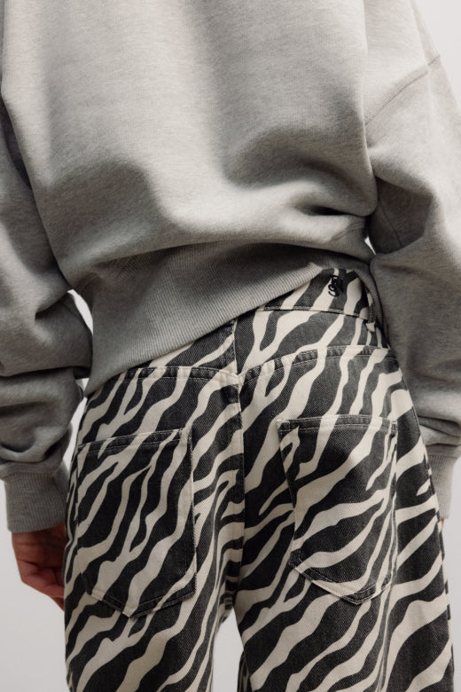 The New Society - teens - barrel denim trousers - zebra