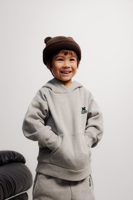 The New Society - TNS logo hoodie - grey melange