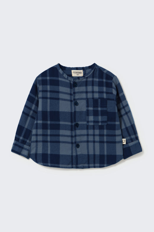 Cozmo brand - levi - soft tartan flannel shirt - navy