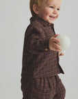 Cozmo brand - bilbo - plaid check shirt - brown