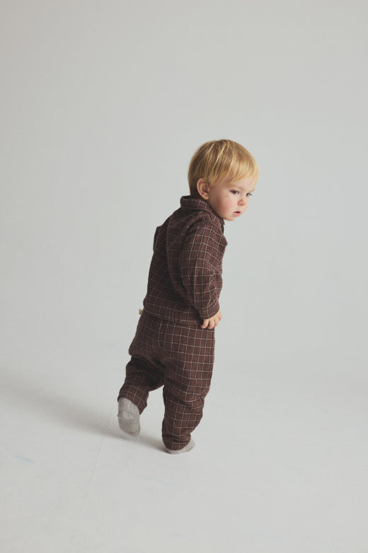 Cozmo brand - bilbo - plaid check shirt - brown