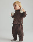 Cozmo brand - kobe - plaid check warm pants - brown