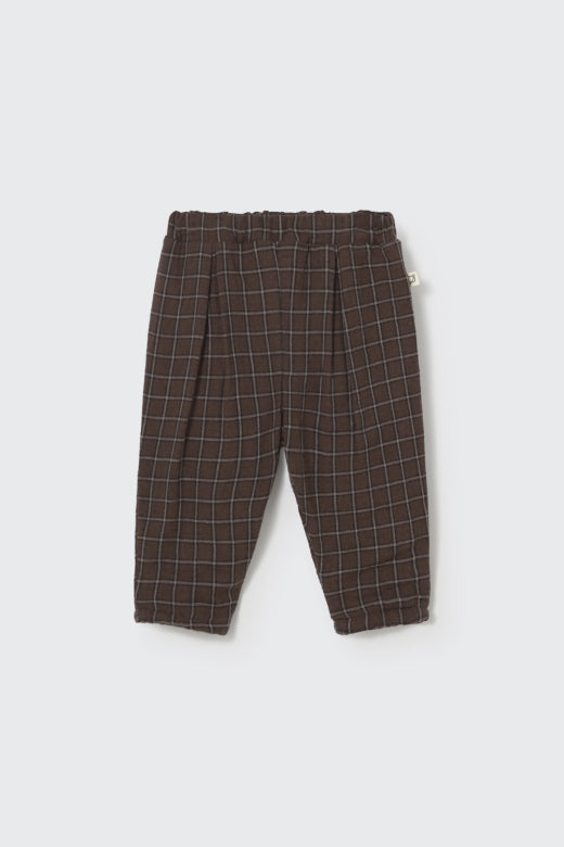 Cozmo brand - kobe - plaid check warm pants - brown