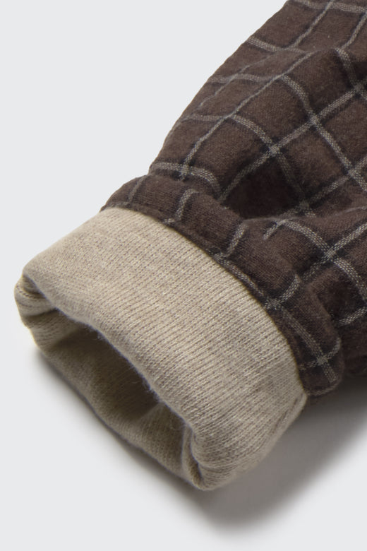 Cozmo brand - kobe - plaid check warm pants - brown