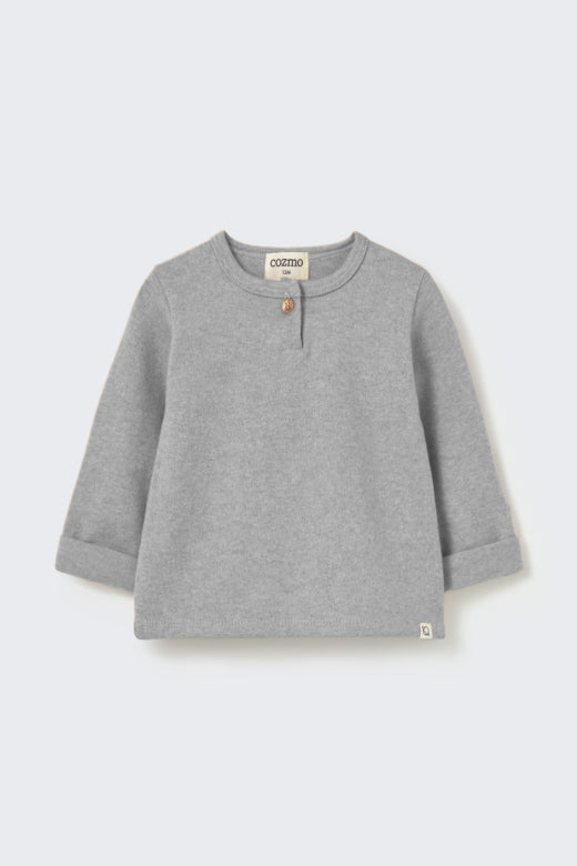Cozmo brand - remo - soft brushed sweater - grey