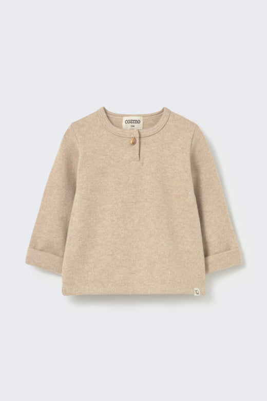 Cozmo brand - remo - soft brushed sweater - stone