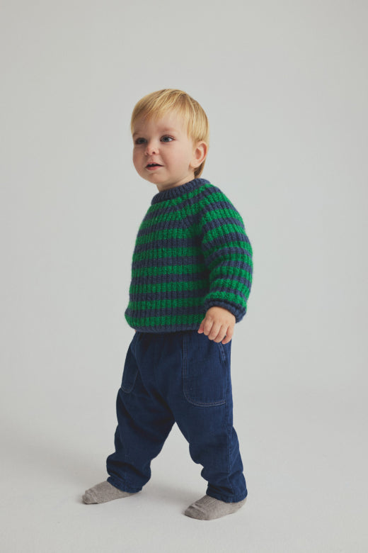 Cozmo brand - vigo - knit sweater - grass/navy