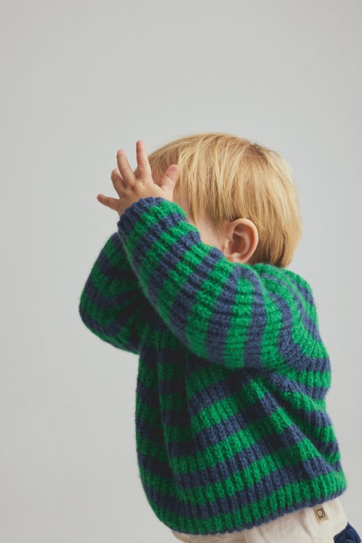 Cozmo brand - vigo - knit sweater - grass/navy