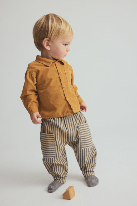 Cozmo brand - nepal - stripe twill pants - stone