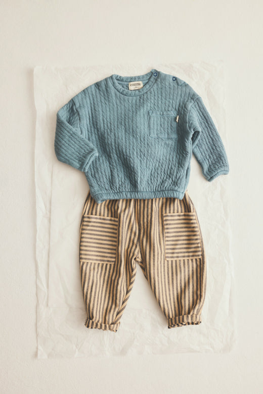 Cozmo brand - nepal - stripe twill pants - stone