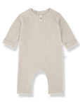 1+ in the family - laval - soft fleece stripe onesie - beige