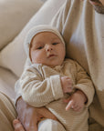 1+ in the family - laval - soft fleece stripe onesie - beige