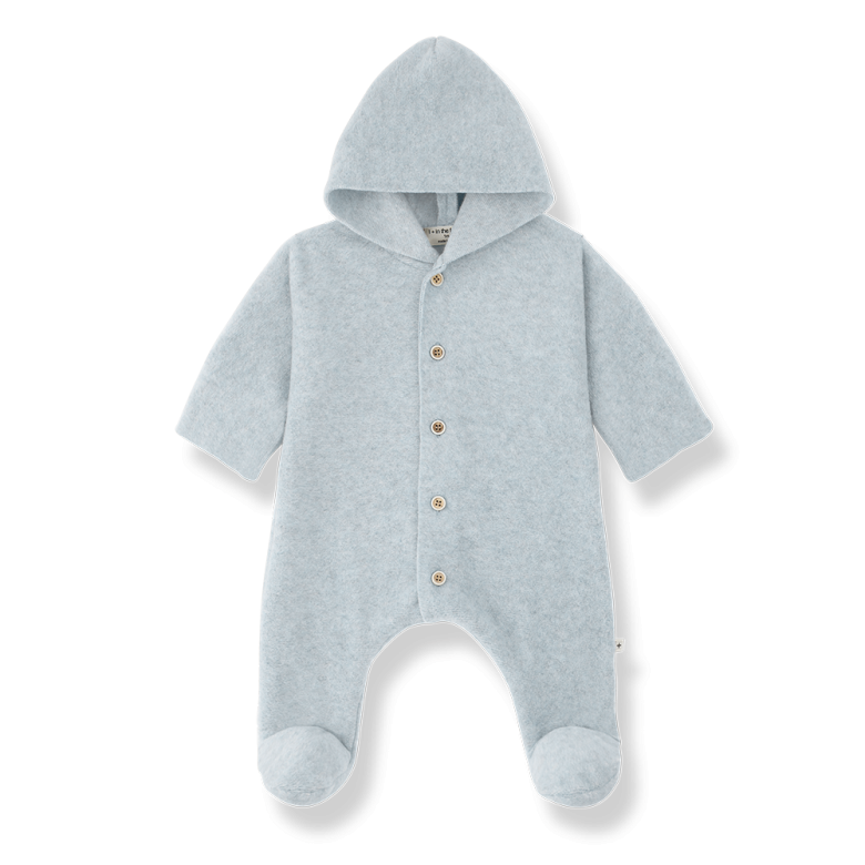 1+ in the family - biarritz - bamboo polar onesie - ciel
