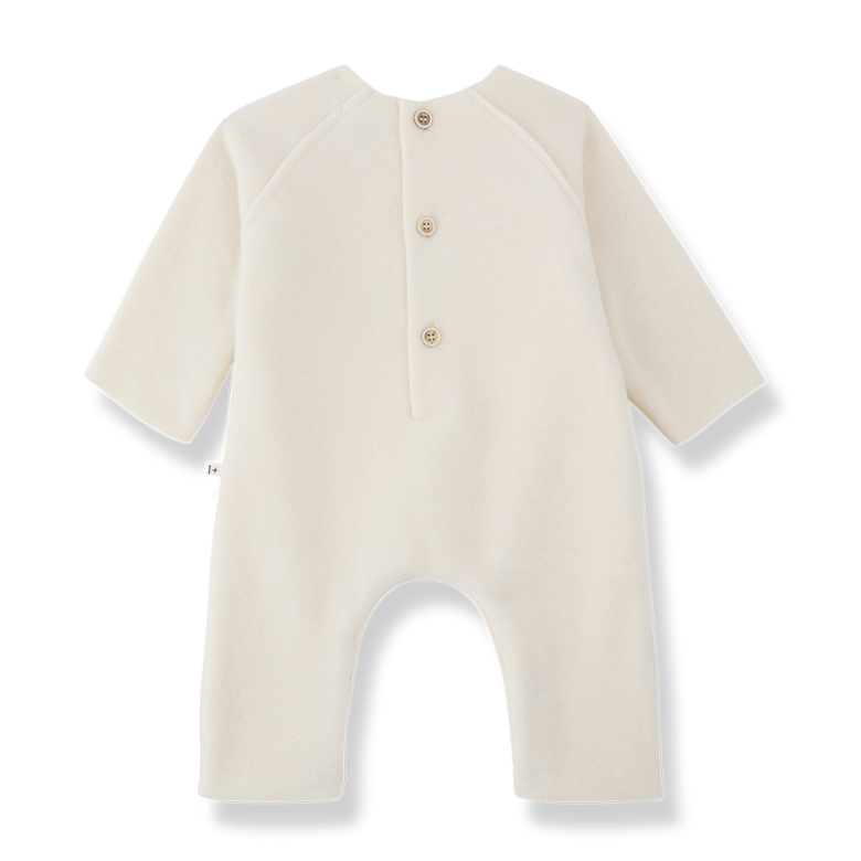 1+ in the family - dijon - bamboo polar onesie - ecru