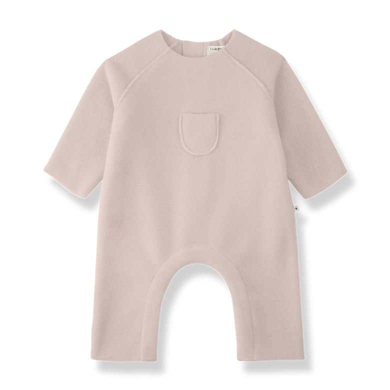 1+ in the family - dijon - bamboo polar onesie - nude