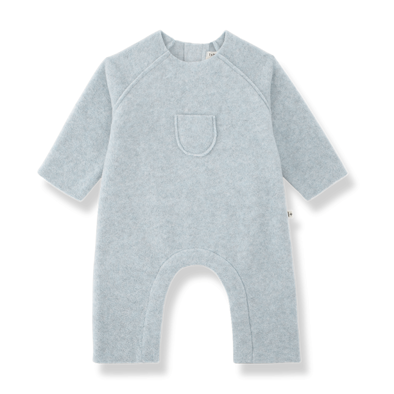 1+ in the family - dijon - bamboo polar onesie - ciel