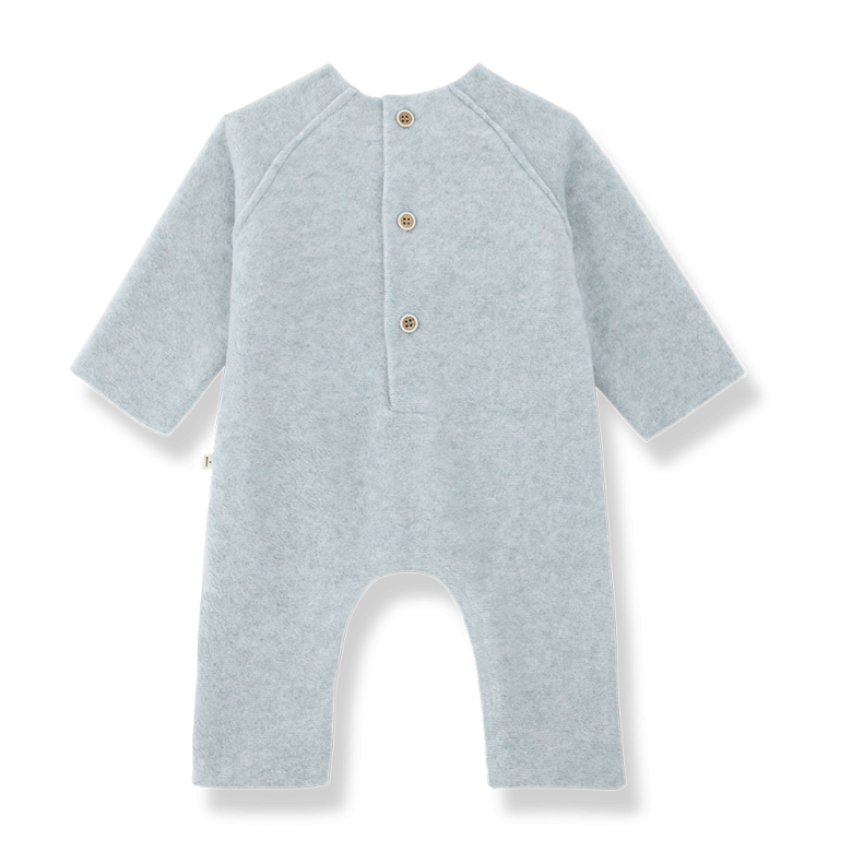 1+ in the family - dijon - bamboo polar onesie - ciel