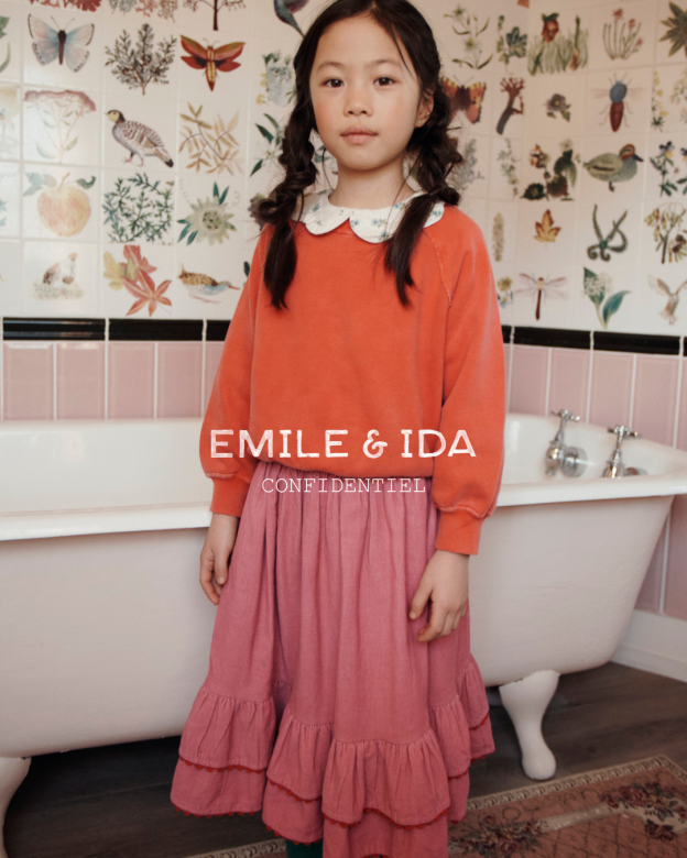 Emile et Ida - pigment sweatshirt - griotte