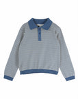 Emile et Ida - polo stripe sweatshirt - ocean