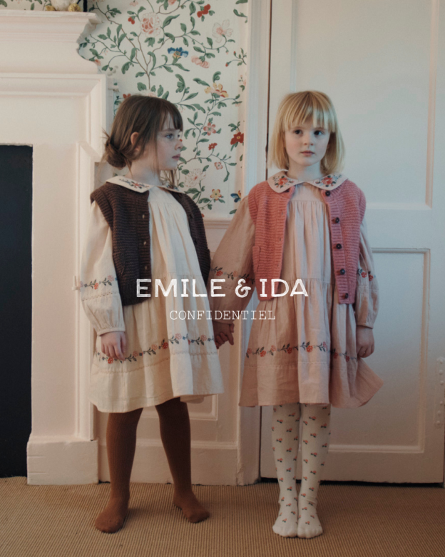 Emile et Ida - baby - knit gilet - chataigne