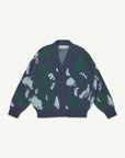 Main Story - jacquard cardigan - navy jumbo splodge