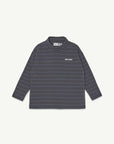 Main Story - roll neck rib top - phantom blue stripe