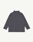 Main Story - roll neck rib top - phantom blue stripe