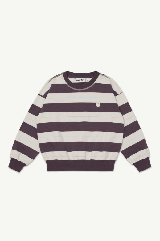 Main Story - bubble fleece sweatshirt - conker stripe