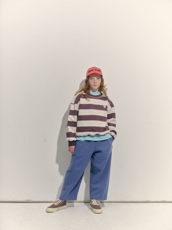 Main Story - bubble fleece sweatshirt - conker stripe