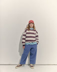 Main Story - bubble fleece sweatshirt - conker stripe