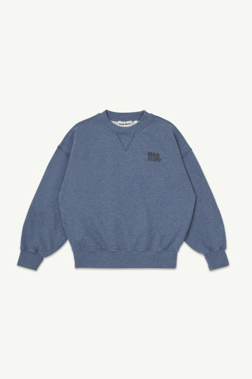 Main Story - crew fleece sweatshirt - blue melange