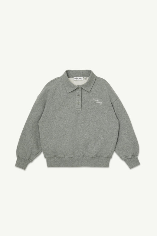 Main Story - polo fleece sweatshirt - grey melange