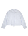Mipounet - juliette crop popelin shirt - blue