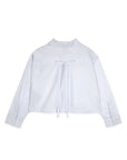 Mipounet - juliette crop popelin shirt - blue