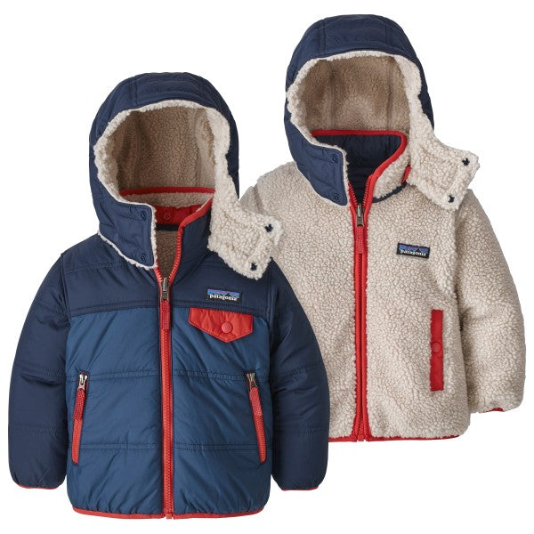 Patagonia - reversible tribles hooded jacket - stone blue