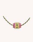 Mya Bay - necklace - gilded gold - fuchsia talisman