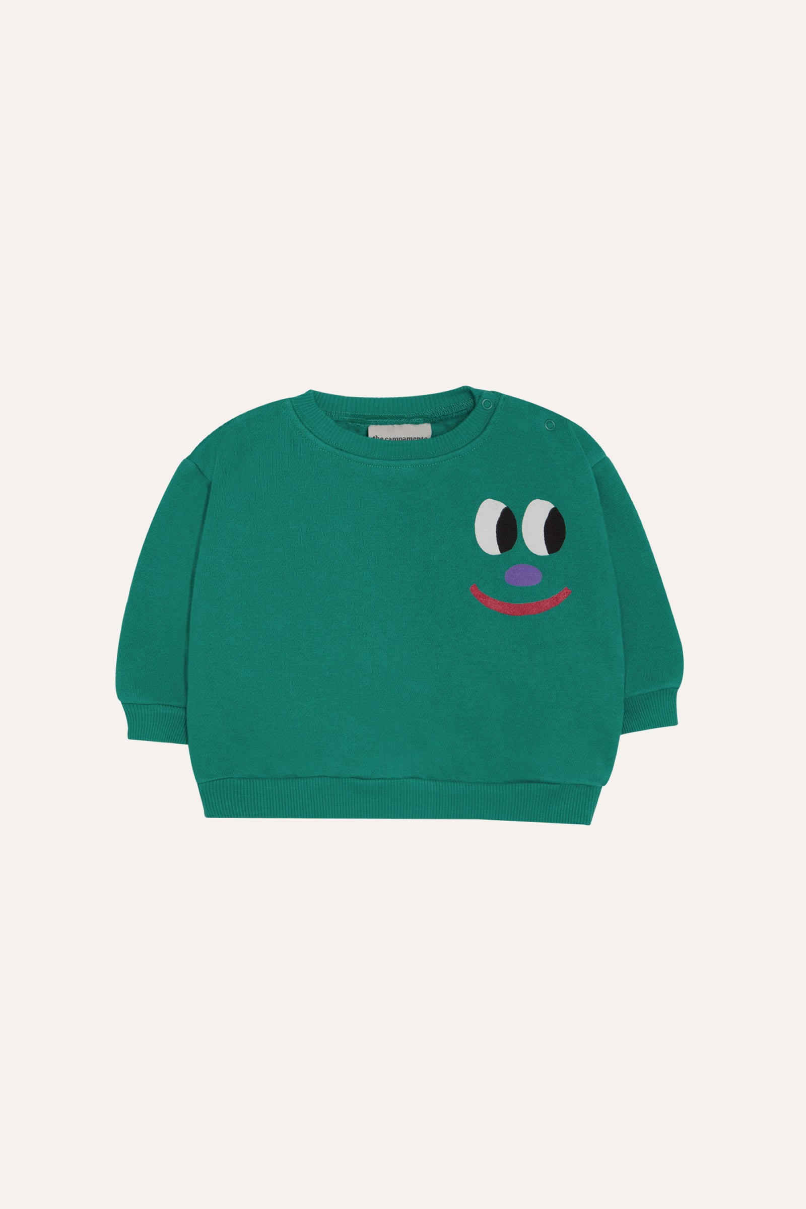 the campamento - Smiling Face Green Baby Sweatshirt