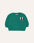 the campamento - Smiling Face Green Baby Sweatshirt
