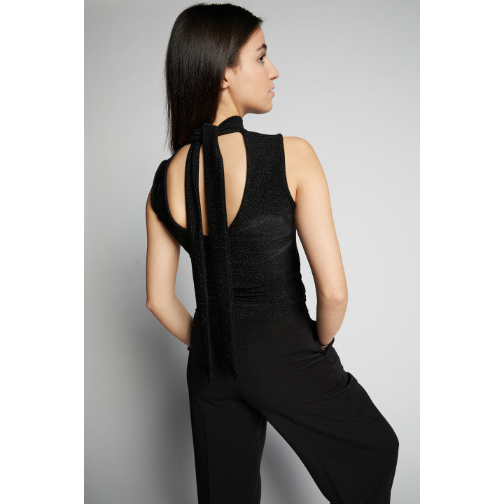 Indee - wanna - lurex top with scarf - black