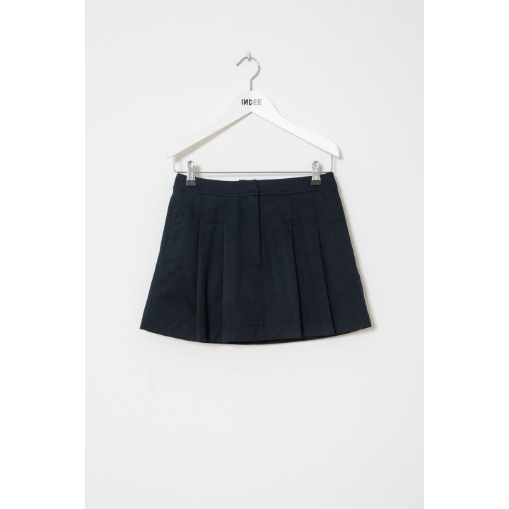 Indee - wallstreet - brushed wrap skirt short - navy