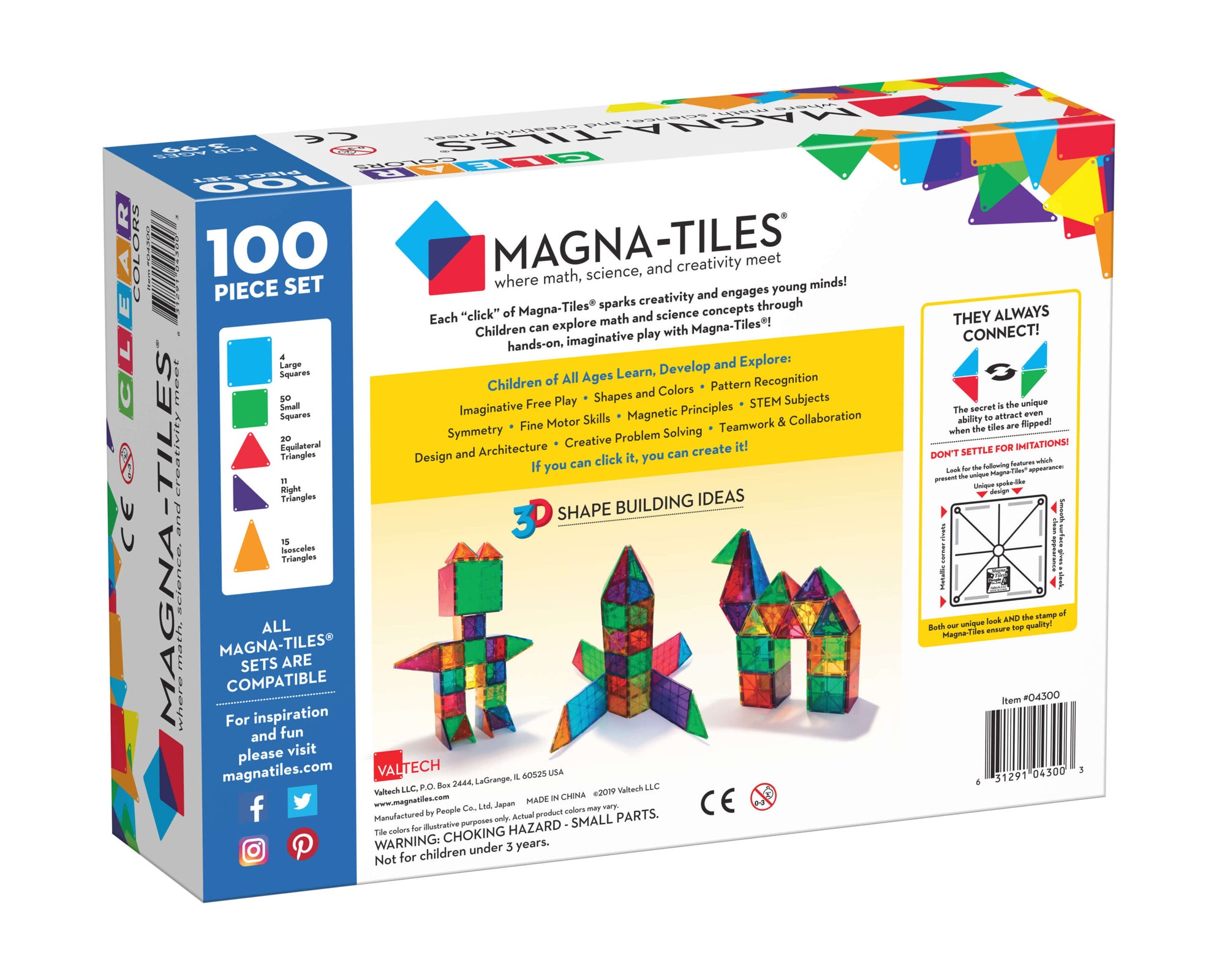 Magna Tiles - clear colors - 100 stuks - Hyggekids